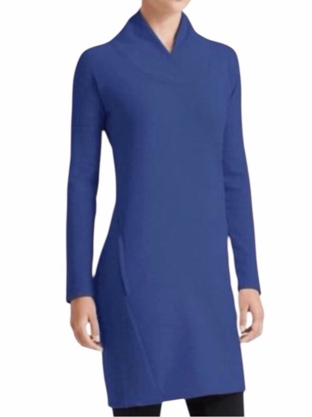 Athleta Royal Blue Long Sleeve Cowl Neck Dress